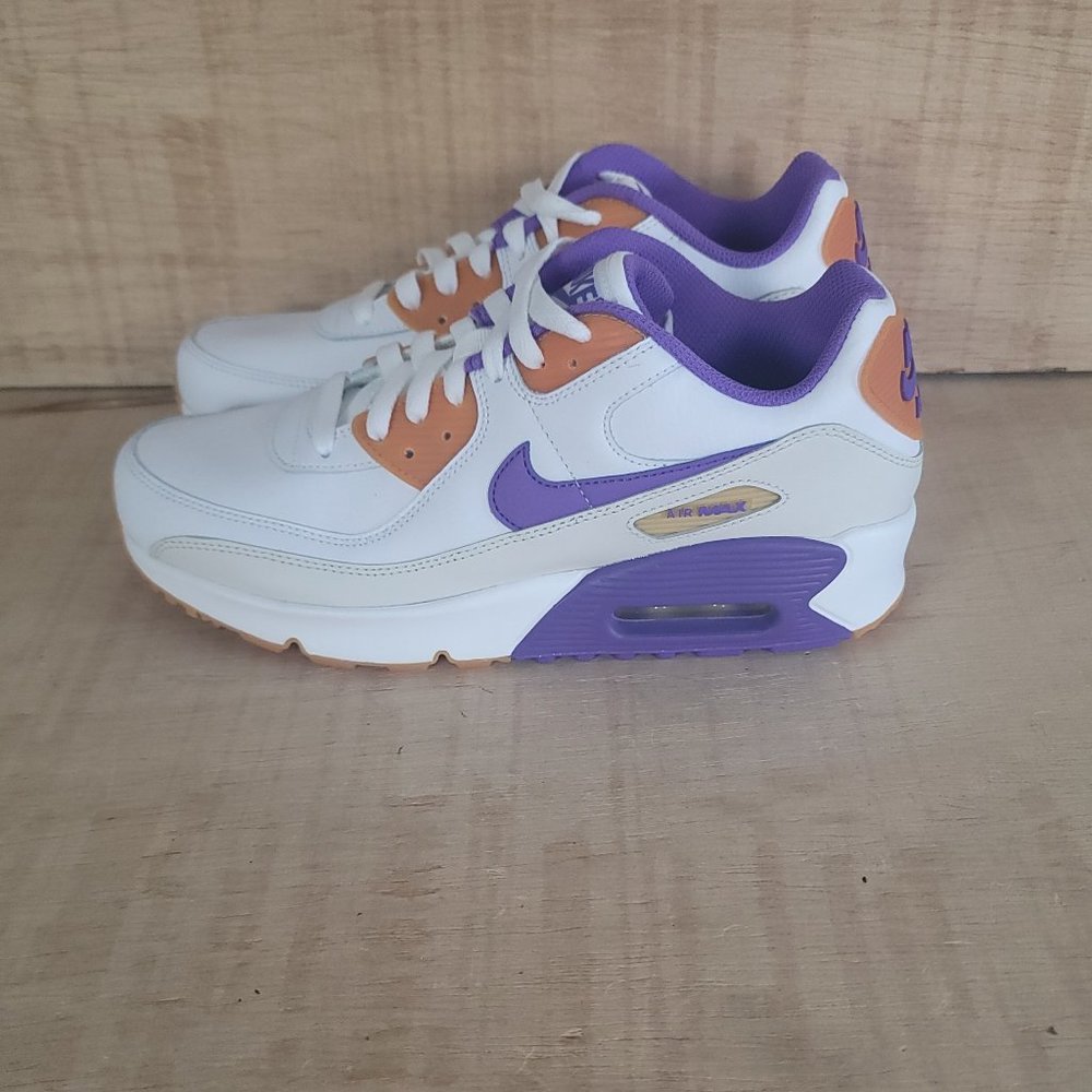 Nike Air Max 90 Citron Tint Action Grape White Sneakers Size 6.5Y Women's 8 New